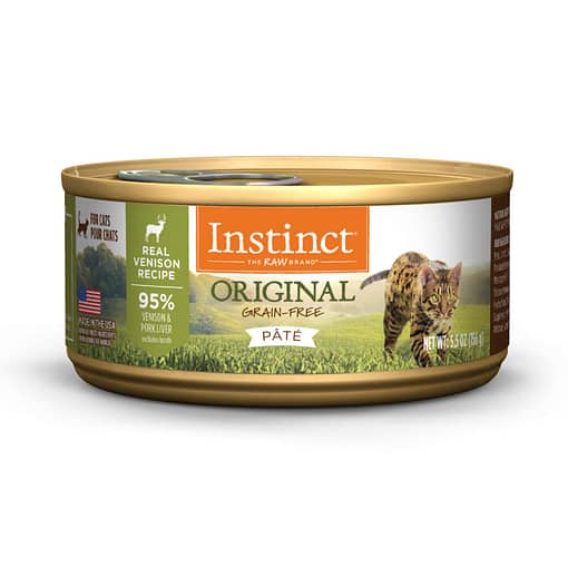 Instinct Original Grain-Free Pate Real Venison Recipe Canned Cat  Food 155g