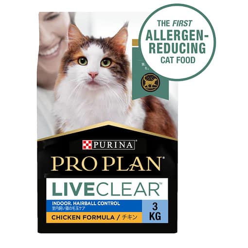 Purina PRO PLAN Adult LIVECLEAR Indoor Hairball Control Chicken Formula Dry Cat Food  3kg