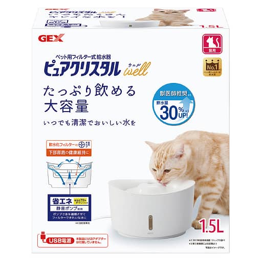 GEX Pure Crystal Well Cat Drinking Fountain (2 Sizes)