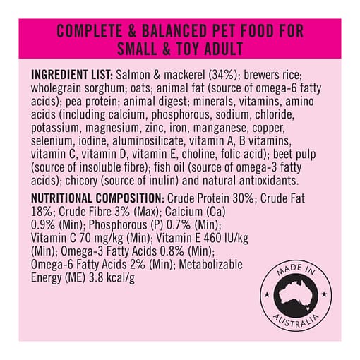 Purina PRO PLAN Adult Small & Toy Sensitive Skin & Stomach Salmon & Mackerel Formula with Prebiotic Fibre - Dry Dog Food (2 Sizes) - Image 9
