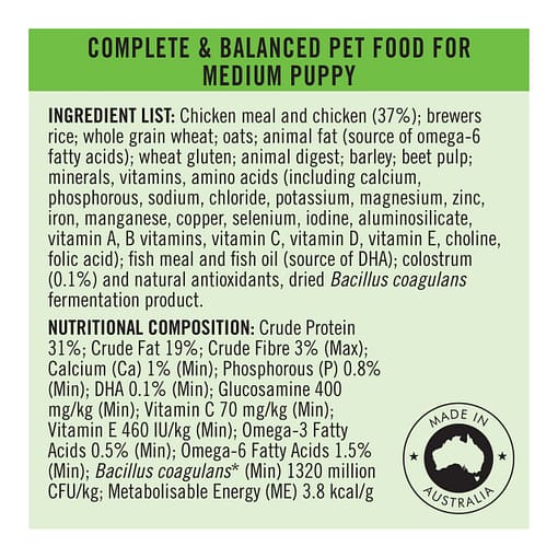 Purina PRO PLAN Puppy Medium Chicken Formula with Colostrum and Probiotics - Dry Dog Food (2 Sizes) - Image 9