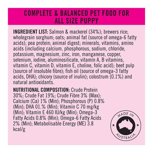 Purina PRO PLAN Puppy Sensitive Skin & Stomach Salmon & Mackerel Formula with Prebiotic Fibre - Dry Dog Food (2 Sizes) - Image 9