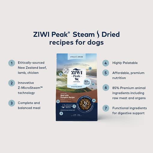 Ziwi Peak Steam & Dried Grass-Fed Chicken with Orchard Fruits Recipe Dry Dog Food (3 Sizes) - Image 8