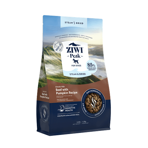 Ziwi Peak Steam & Dried Grass-Fed Beef with Pumpkin Dry Dog Food (3 Sizes) - Image 3