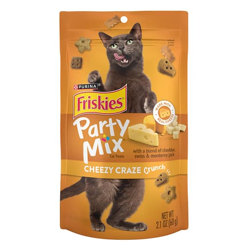 Purina FRISKIES Party Mix Cheezy Craze Crunch Cat Treats 60g