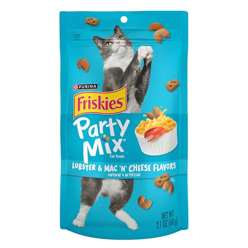 Purina FRISKIES Party Mix Lobster & Mac ‘N’ Cheese Flavors Cat Treats 60g