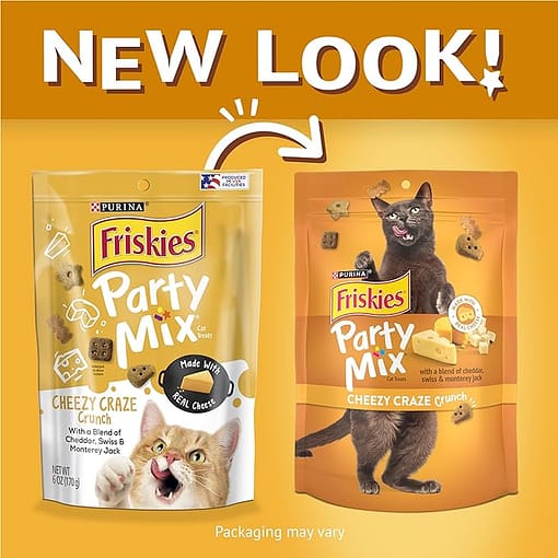 Purina FRISKIES Party Mix Cheezy Craze Crunch Cat Treats 60g - Image 7