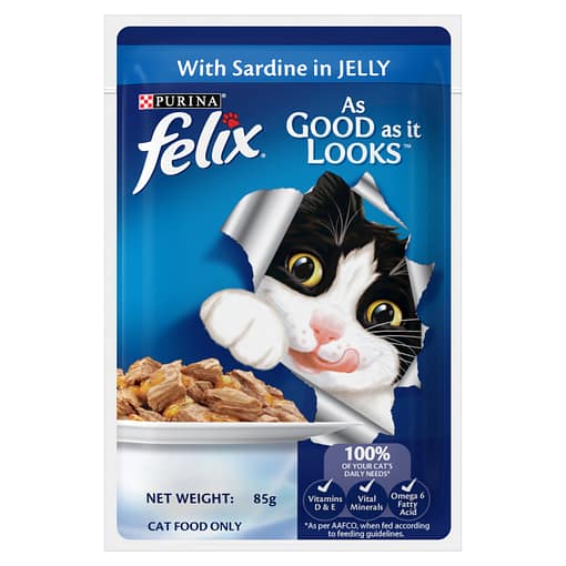 Purina FELIX Adult Sardine in Jelly Wet Cat Food 85g
