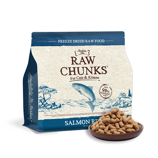 Absolute Bites Raw Chunks Freeze Dried Raw Food for Cats & Kittens - Salmon Recipe (2 Sizes)
