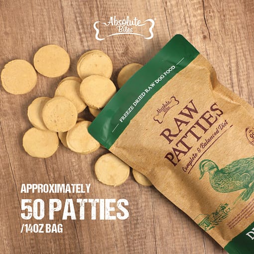 Absolute Bites Freeze Dried Raw Patties Dog Food - Duck Recipe (14oz) - Image 3