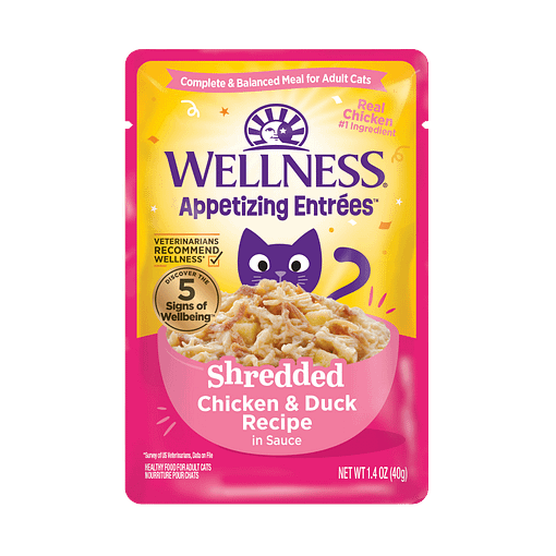 Wellness Appetizing Entrees Shredded Chicken & Duck Recipe Wet Cat Food (1.4oz)