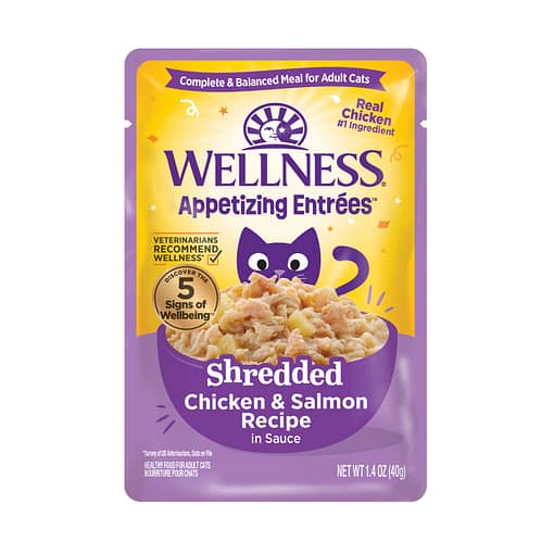 Wellness Appetizing Entrees Shredded Chicken & Salmon Recipe Wet Cat Food (1.4oz)