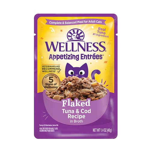 Wellness Appetizing Entrees Flaked Tuna & Cod Recipe Wet Cat Food (1.4oz) - Image 2