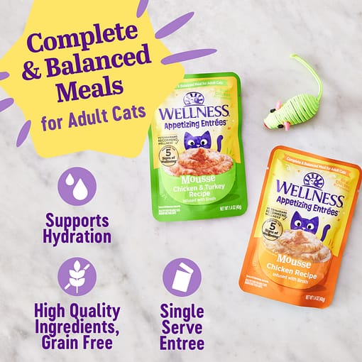 Wellness Appetizing Entrees Mousse Chicken Recipe Wet Cat Food (1.4oz) - Image 7
