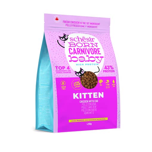 Schesir Born Carnivore Cat Baked Dry Recipe - Chicken with Egg Baby (3 Sizes) - Image 2