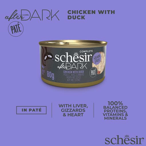 Schesir After Dark Pate - Wet Cat Food Chicken with Duck 80g - Image 4