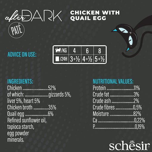 Schesir After Dark Pate Wet Cat Food - Chicken with Quail Egg - Image 2