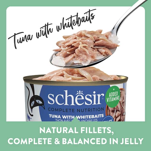 Schesir Cat Multipack in Jelly Tuna with Whitebaits Wet Cat Food 50g x 6 - Image 2