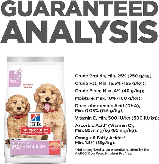 Hill's Science Diet Puppy Sensitive Stomach & Skin Salmon & Brown Rice Dry Dog Food 4lb - Image 9