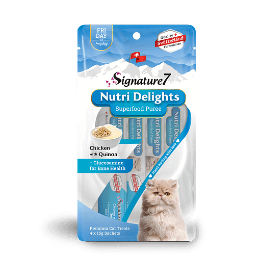 Signature7 Nutri Delights Superfood Puree Chicken With Quinoa & Glucosamine (Friday) Cat Treats 60g