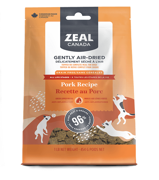 Zeal Canada Gently Air-Dried Pork Recipe Dry Dog Food [Wt : 1lb/454 g]