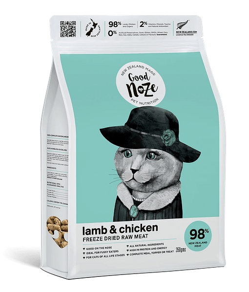 Good Noze Freeze Dried Lamb & Chicken Cat Food 350g