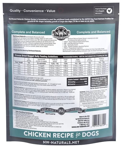 Northwest Naturals Chicken Freeze Dried Nuggets food for Dogs (2 Sizes) - Image 2