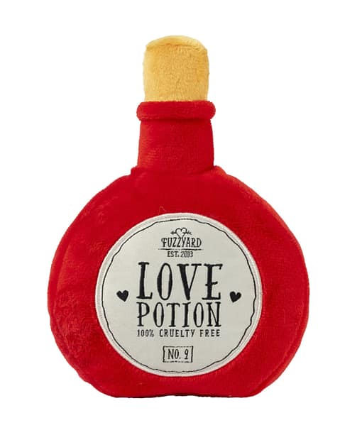 FuzzYard Dog Toy - I Heart you Potion/Rose - 2 Pack