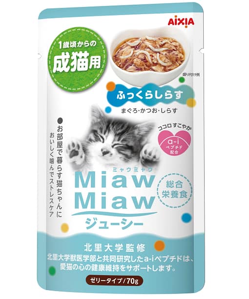 Aixia Miaw Miaw Juicy Pouch-Whitebait Wet Food for Cats 70g