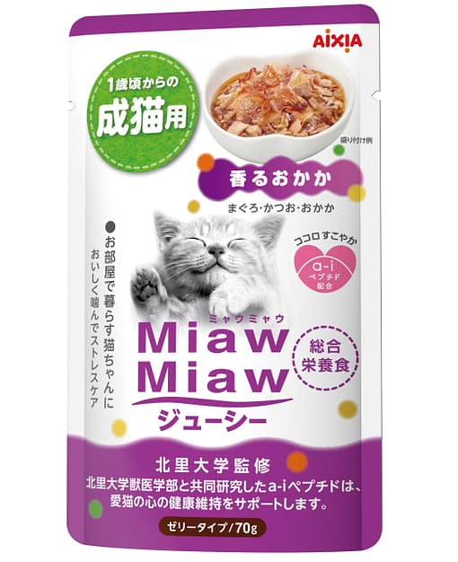 Aixia Miaw Miaw Juicy Pouch-Dried Bonito Wet Food for Cats 70g