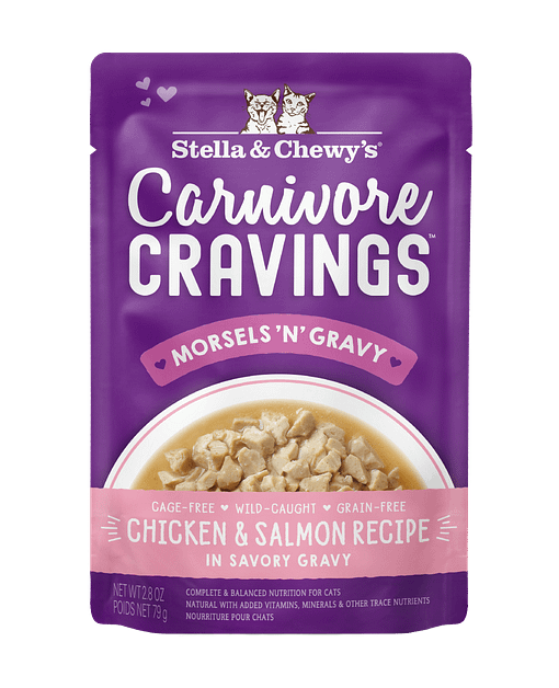 Stella & Chewy’s Carnivore Cravings Morsels'N'Gravy Chicken & Salmon Cat Pouch 2.8oz