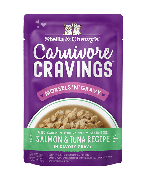 Stella & Chewy’s Carnivore Cravings Morsels'N'Gravy Salmon & Tuna Cat Pouch 2.8oz