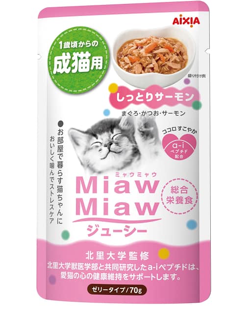 Aixia Miaw Miaw Juicy Pouch-Salmon Wet Food for Cats 70g