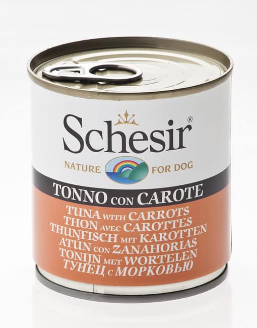 Schesir Dog Can in Tuna with Carrots Wet Dog Food 285g