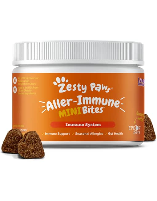 Zesty Paws Aller-Immune Mini Bites Lamb Supplement for Dogs 90ct
