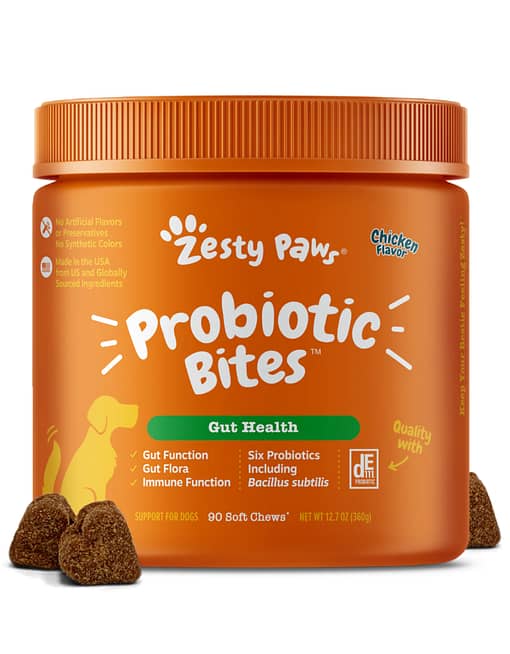 Zesty Paws Probiotics Bites Chicken Flavour Probiotic Supplement for Dogs 90ct