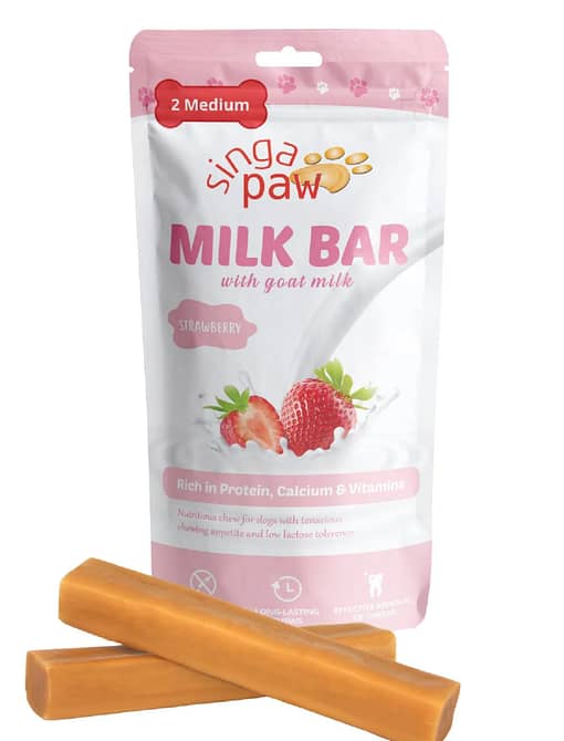 Singapaw Milk Bar With Goat Milk (Strawberry) Dog Chew