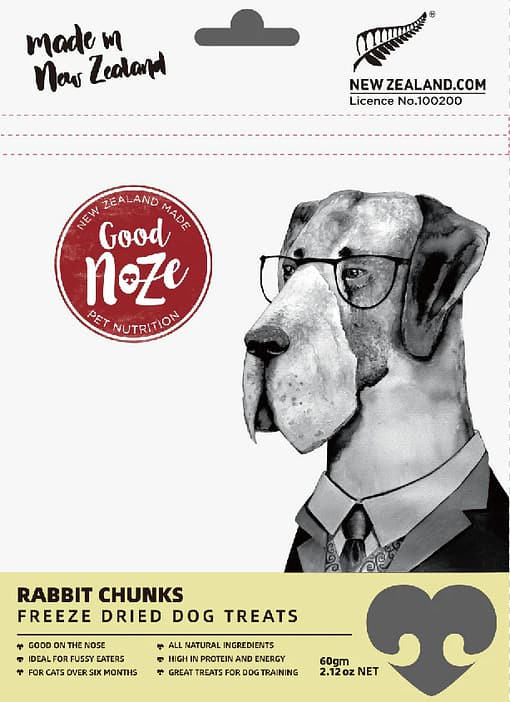 Good Noze Rabbit Chunks Freeze Dried Dog Treats 60g