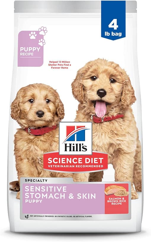 Hill's Science Diet Puppy Sensitive Stomach & Skin Salmon & Brown Rice Dry Dog Food 4lb - Image 2