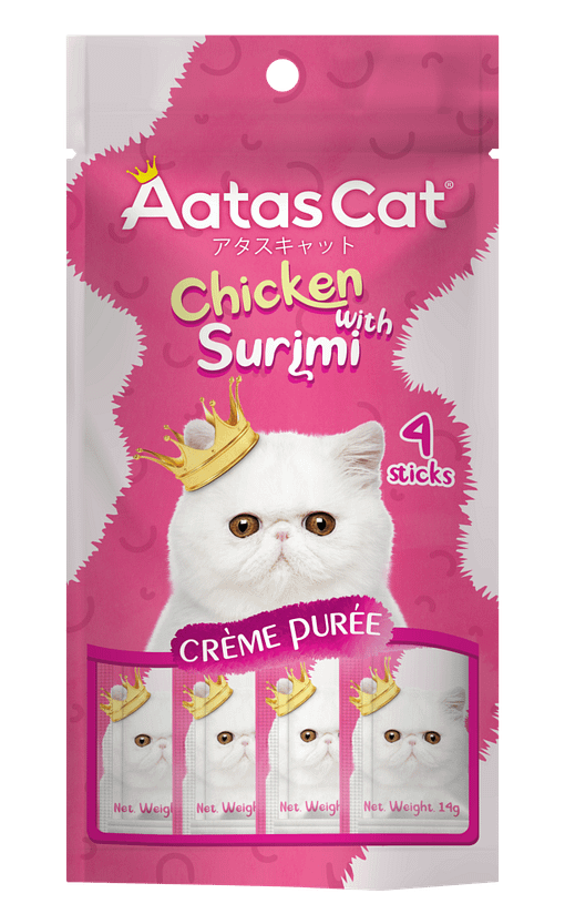 Aatas Cat Crème Purée Chicken with Surimi Crème Purée Cat Treats