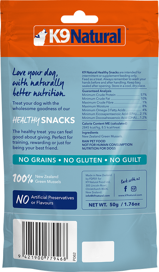 K9 Natural Green Mussels Healthy Snacks for Dogs 50gm - Image 2