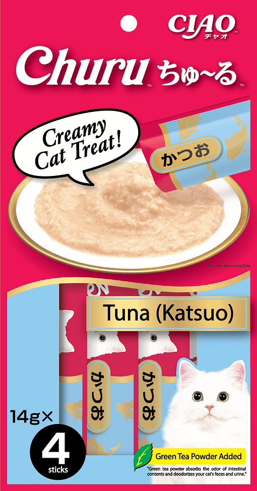 CIAO Chu-ru Skipjack Tuna (Katsuo) food for Cats 14g (4pcs)