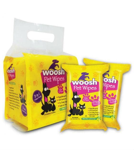 Woosh's Pet Wipes For Cats & Dogs (Value Pack 60ct)