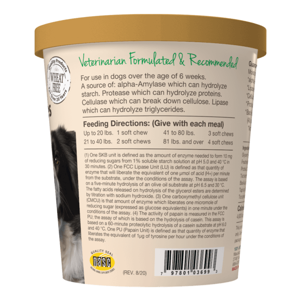 NaturVet Digestive Enzymes Plus Probiotics & Prebiotics for Dog 70ct