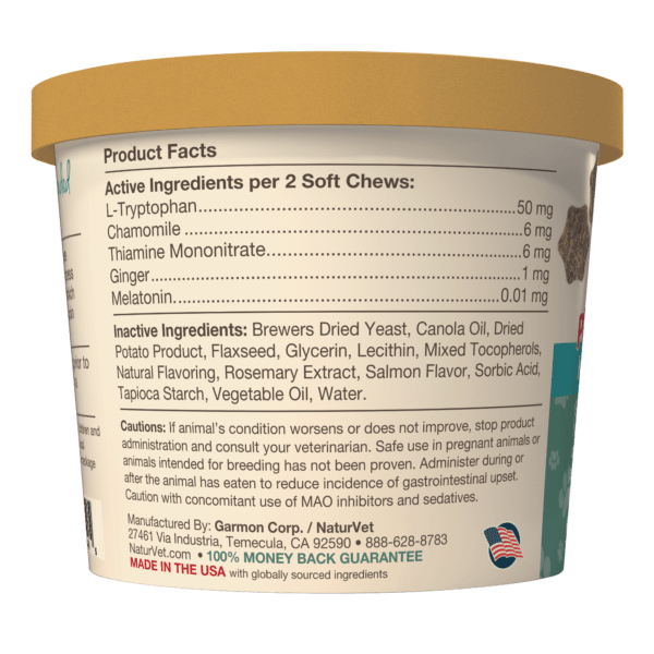 Naturvet Quiet Moments Calming Aid Plus Melatonin for Cats 60ct