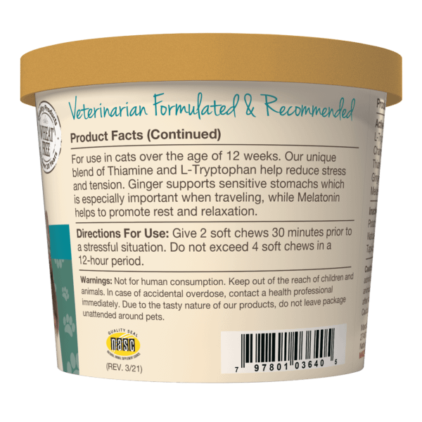 Naturvet Quiet Moments Calming Aid Plus Melatonin for Cats 60ct