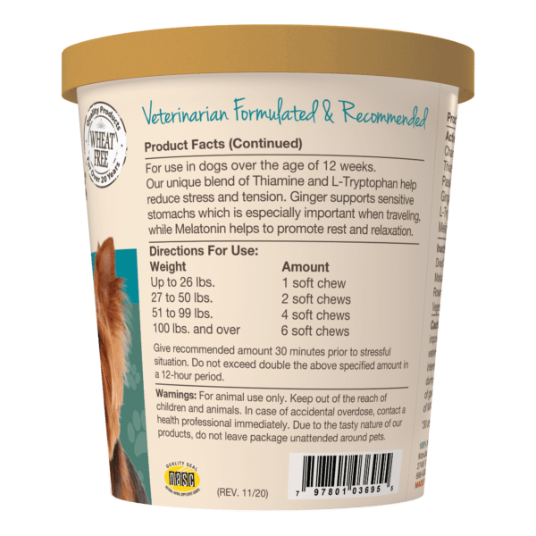 NaturVet Quiet Moments Calming Aid Plus Melatonin For Dog 70ct