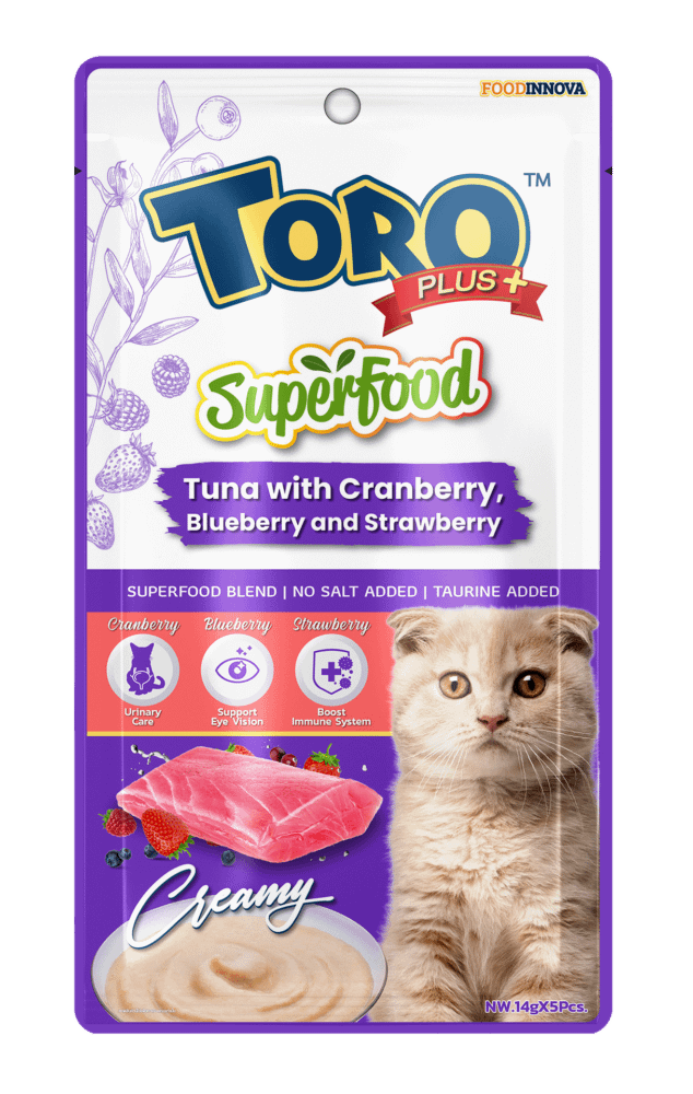 Toro Plus Tuna With Cranberry, Blueberry and Strawberry  Creamy Cat Treats 14g x 5pcs