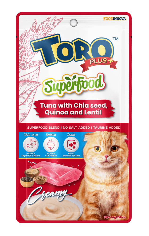 Toro Plus Tuna With Chia Seed, Quinoa and Lentil Creamy Cat Treats 14g x 5pcs
