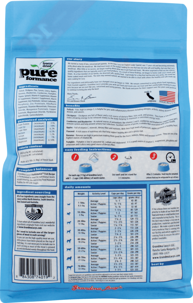 Grandma Lucy's Freeze-Dried Pureformance Fish